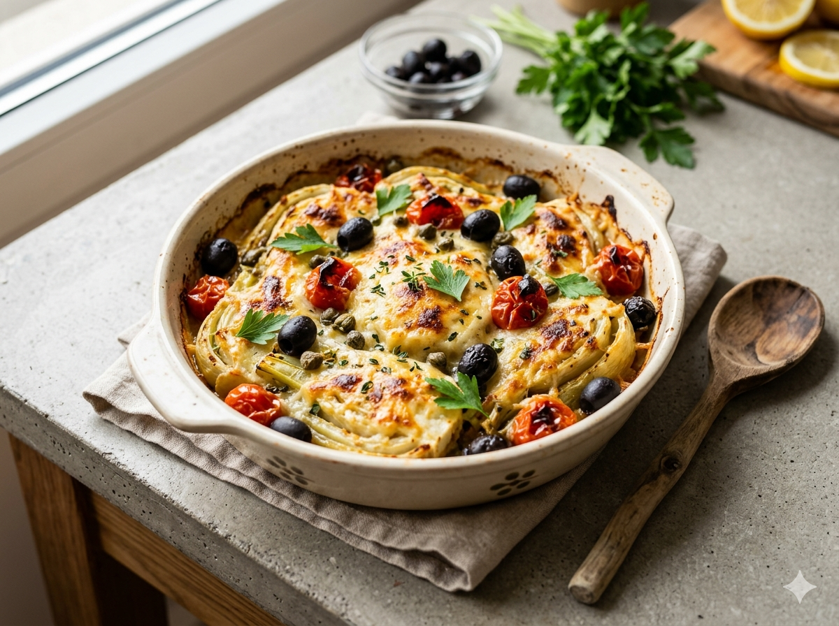 Finocchi Gratinati ai Sapori Mediterranei