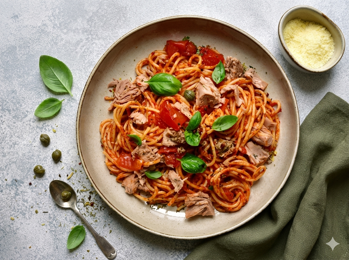 Spaghetti al Tonno con Pomodorini