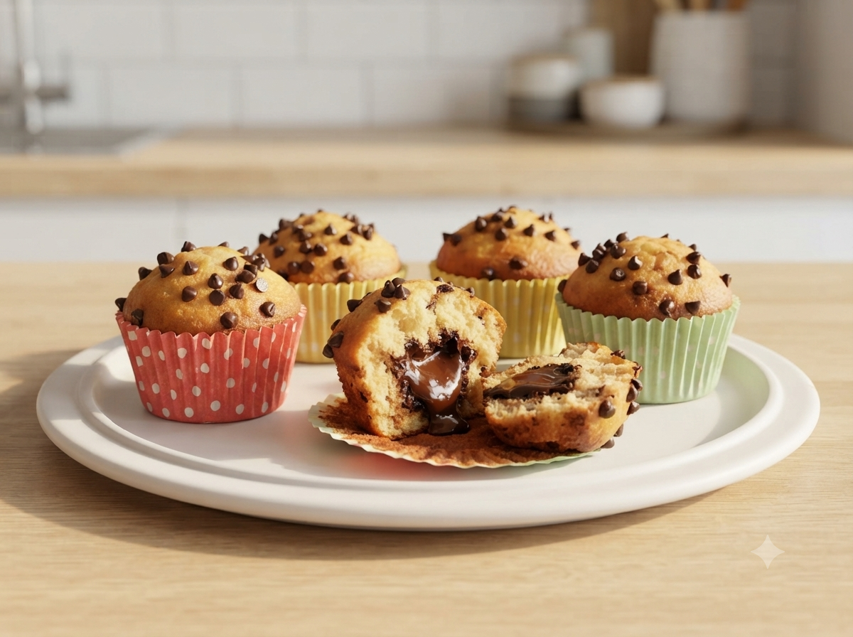 Muffin con Cuore di Cioccolato